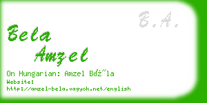 bela amzel business card